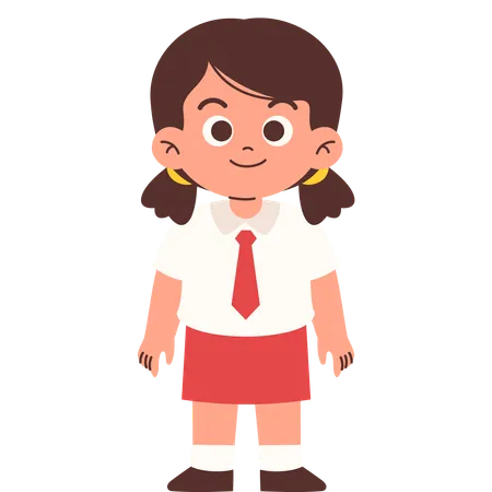 Standing Elementary Student  Illustration