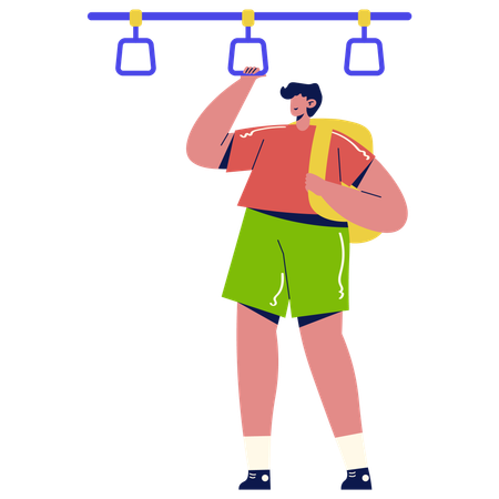 Standing in Subway  Illustration