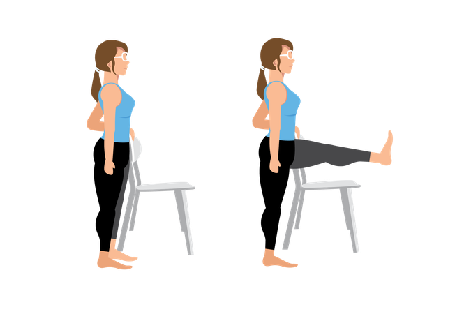 Standing leg lifts  Illustration