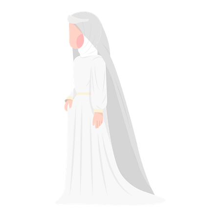 Standing muslim bride  Illustration