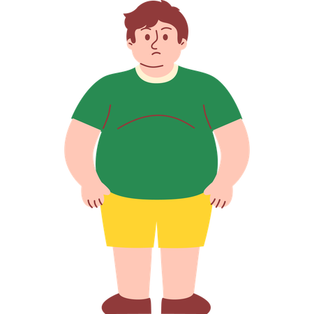 Standing Obese Man  Illustration