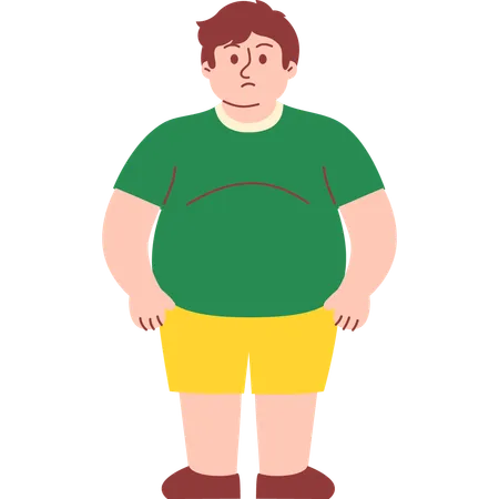 Standing Obese Man  Illustration