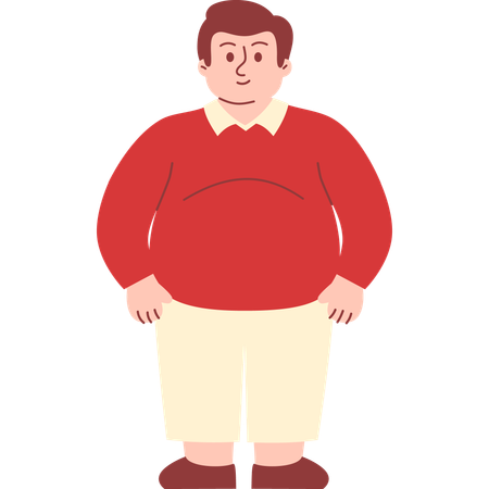 Standing Obese Man  Illustration