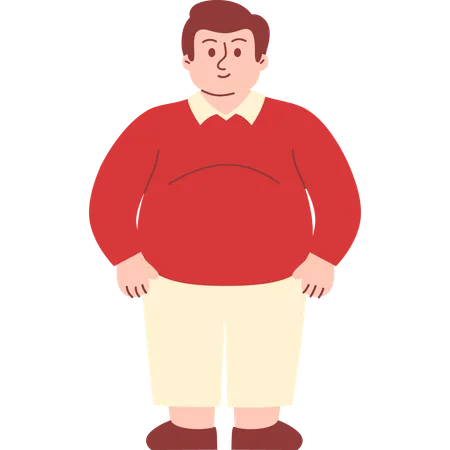 Standing Obese Man  Illustration