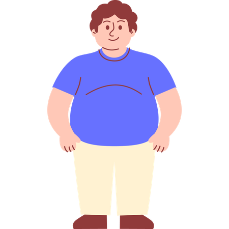 Standing Obese Man  Illustration