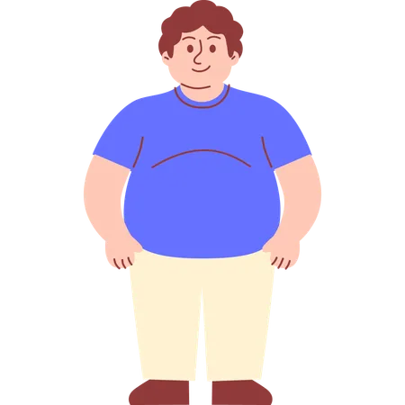 Standing Obese Man  Illustration