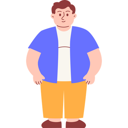 Standing Obese Man  Illustration