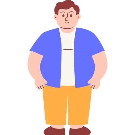 Standing Obese Man  Illustration