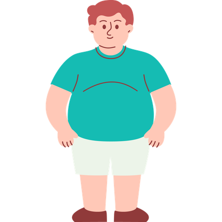 Standing Obese Man  Illustration