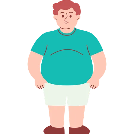 Standing Obese Man  Illustration