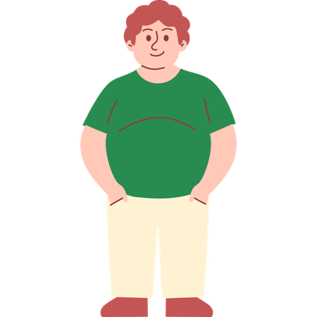 Standing Obese Man  Illustration