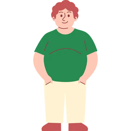 Standing Obese Man  Illustration