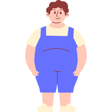 Standing Obese Man  Illustration