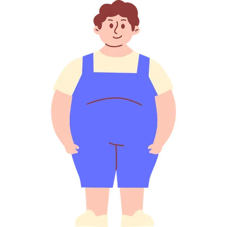 Standing Obese Man  Illustration