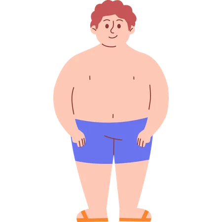 Standing Obese Man  Illustration