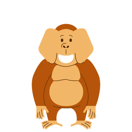 Standing Orangutan  Illustration