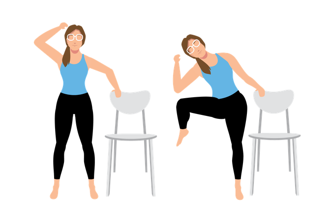 Standing side crunches  Illustration