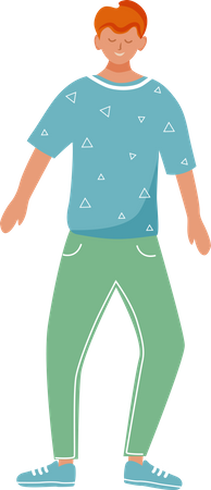 Standing smiling guy  Illustration