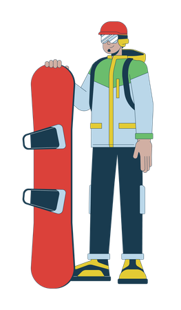 Standing snowboarder with helmet  Illustration