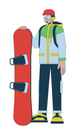 Standing snowboarder with helmet  Illustration