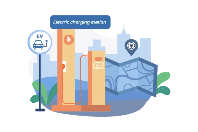 Standort der Elektroladestation  Illustration