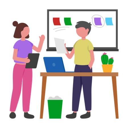 Standup Meeting of programmers  Illustration
