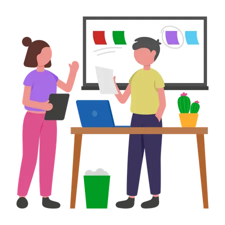 Standup Meeting of programmers  Illustration