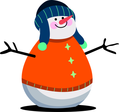 Stargazing Snowman  Illustration