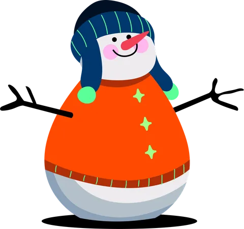 Stargazing Snowman  Illustration