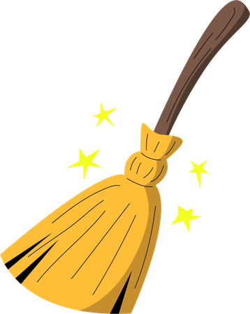 Starry Witch’s Broom  Illustration