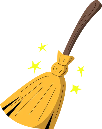Starry Witch’s Broom  Illustration