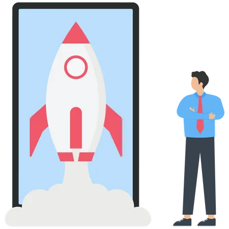 Start speed rocket of new product  Illustration