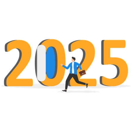 Start up new business goal on 2025  Illustration