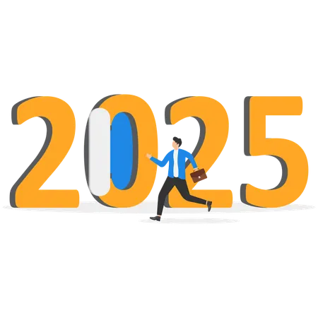 Start up new business goal on 2025  Illustration