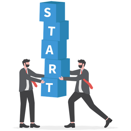 Starting a business team  Illustration