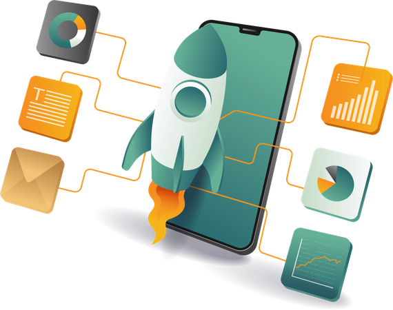 Startup analysis data and report  Illustration