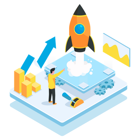 Startup business growth Illustration