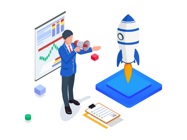 Startup Business Promotion  Illustration