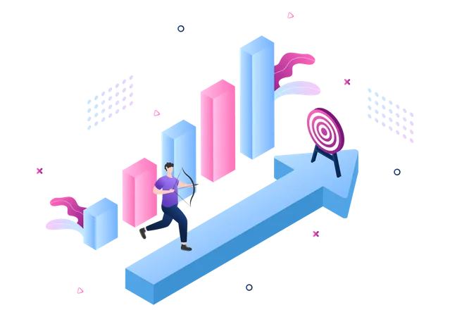 Startup Target Of Business Development Process Innovation Product Launch Shoot Arrows And Goal Achievement In Flat Vector Illustration Illustration