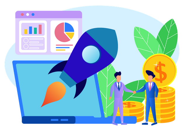 Startup Finance Graph  Illustration