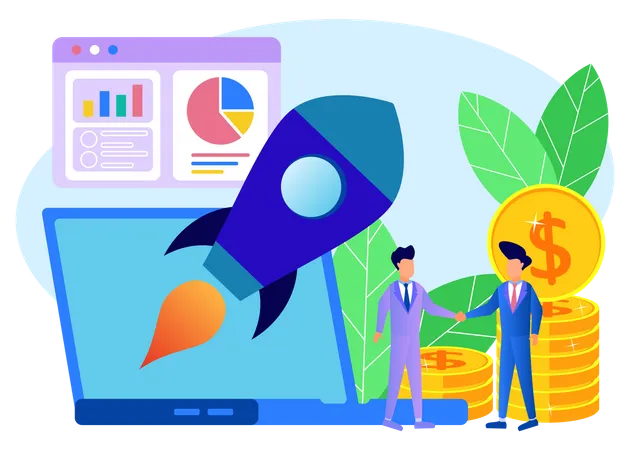 Startup Finance Graph  Illustration