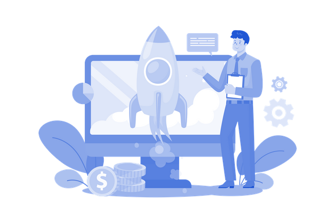 Startup financeira on-line  Ilustração