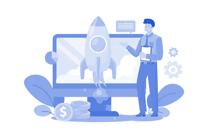 Startup financeira on-line  Ilustração