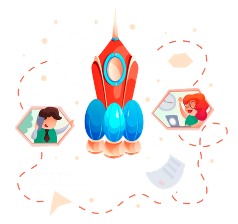 Startup-Geschäftsprojekt  Illustration