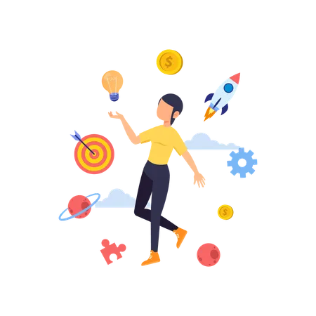 Startup Flat Illustration In This Design You Can See How Technology Connect To Each Other Each File Comes With A Project In Which You Can Easily Change Colors And More Illustration