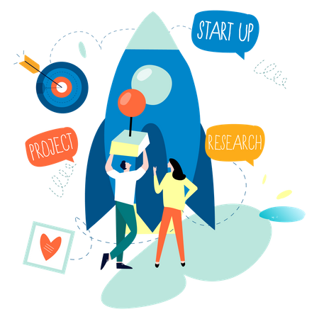 Lancement de startup  Illustration