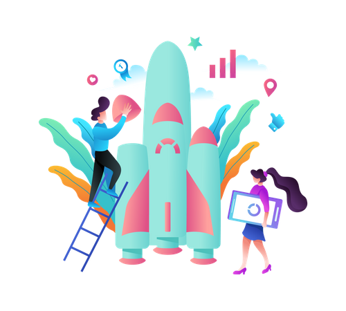 Startup Launch  Illustration