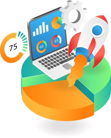 Startup launch control dashboard  Illustration