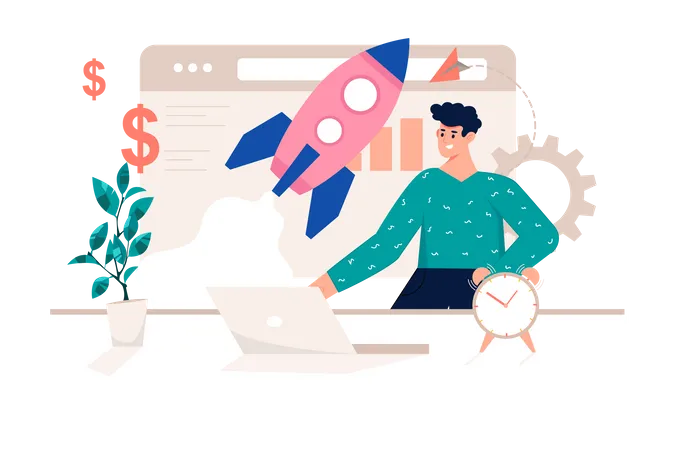 Startup Launch  Illustration