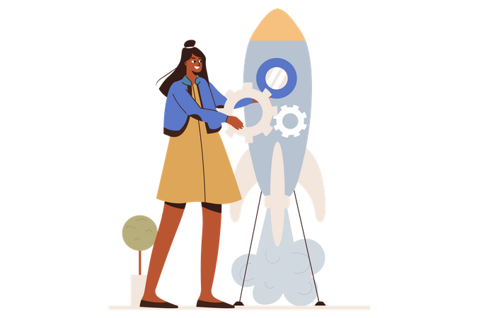 Startup launch  Illustration